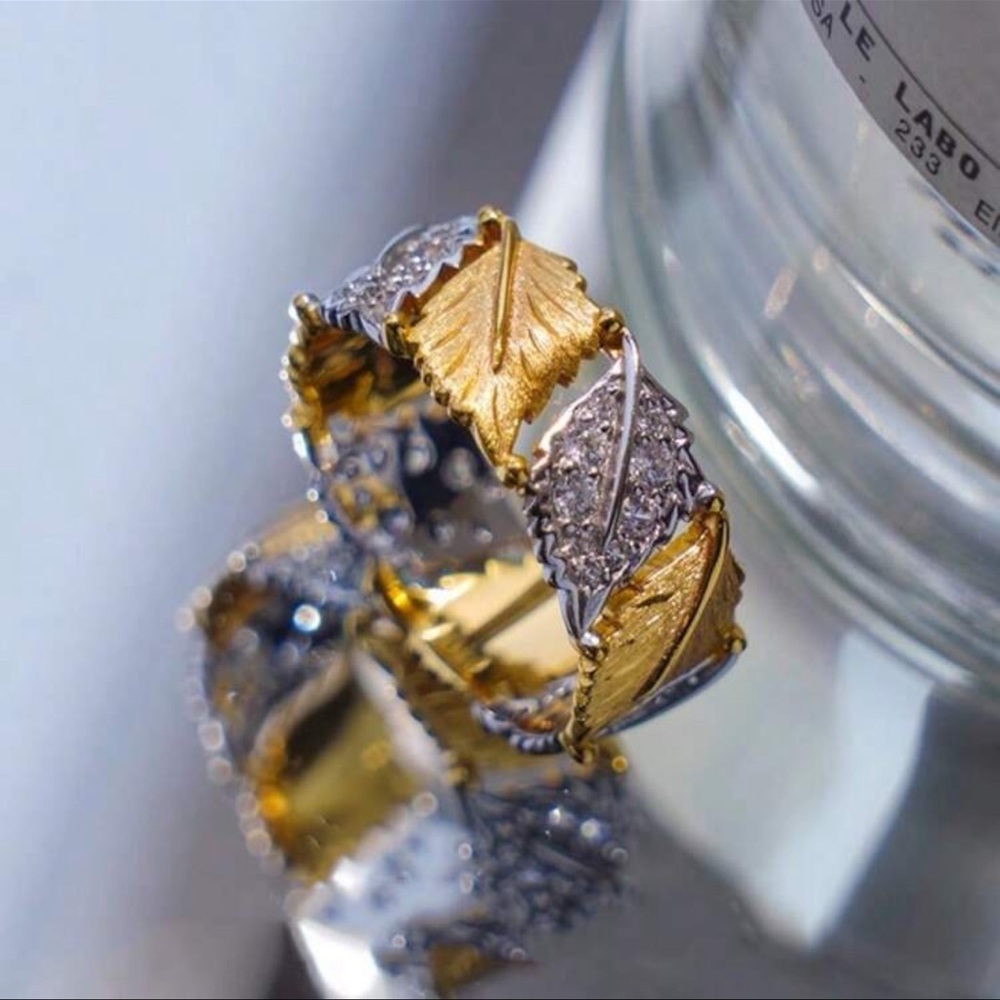🌹Sale, 2 for $50 on all gold plated🌹18k gold plated vintage leaf ring design - Picture 4 of 7